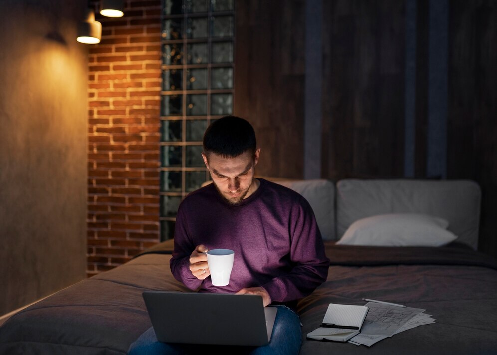 medium-shot-man-working-late-night-laptop_23-2150280997 Sleep Assured Caffeine at Night